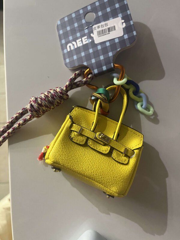 Mini designer bag charm