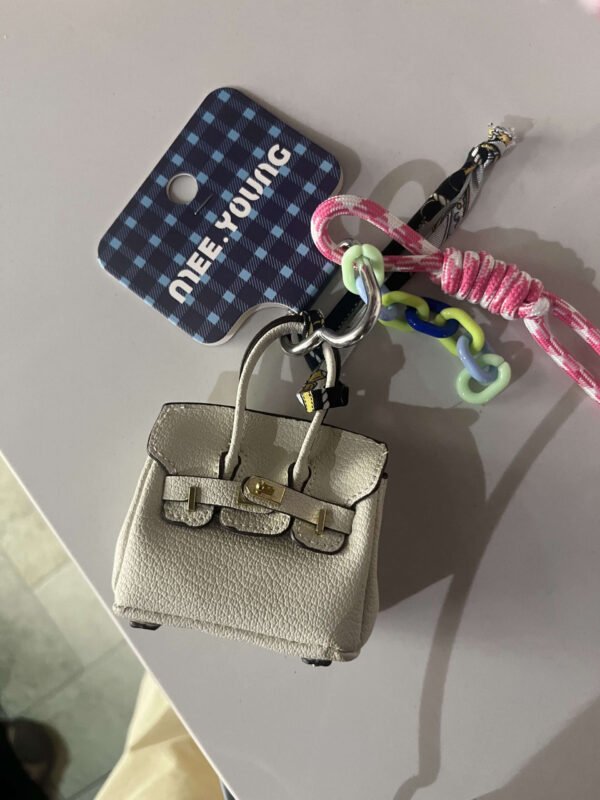 Mini designer bag charm