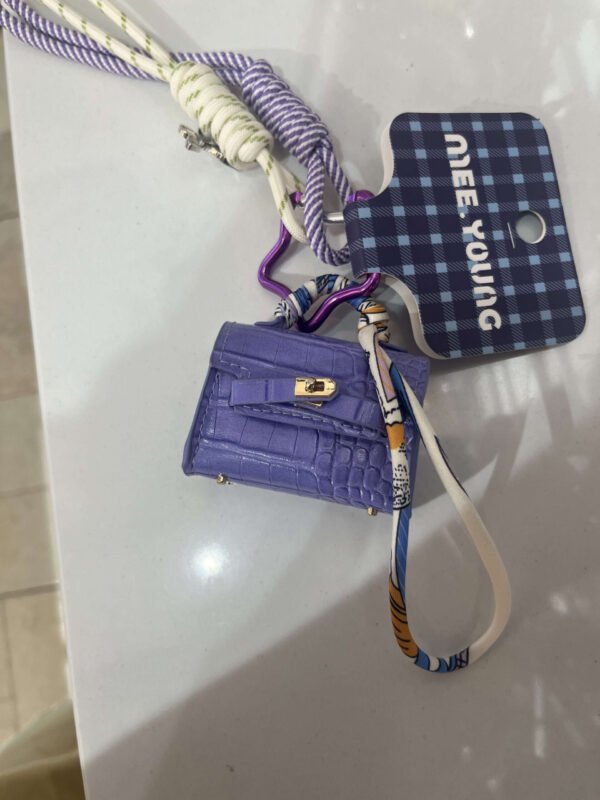Mini designer bag charm