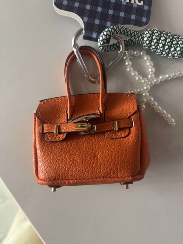 Mini designer bag charm